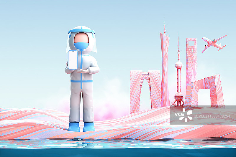 3D渲染的可爱女孩图片素材