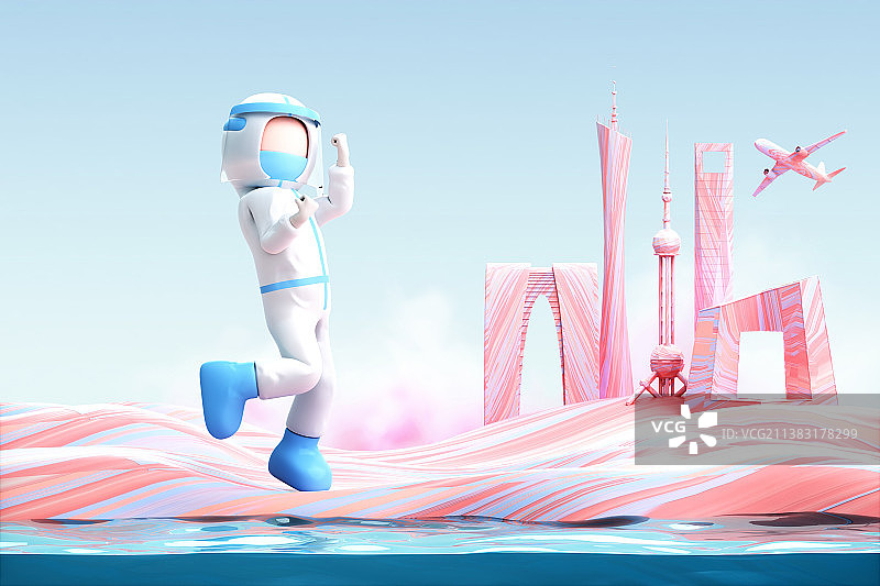 3D渲染的可爱女孩图片素材