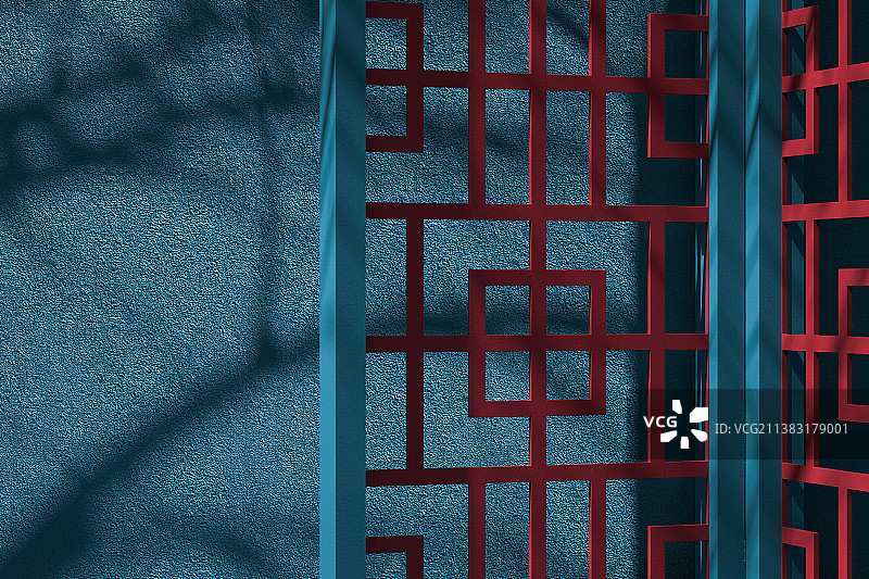 3D渲染抽象艺术窗格子图片素材