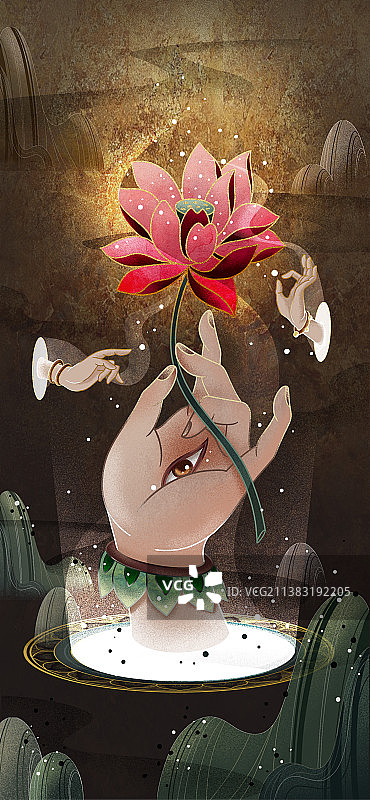 敦煌佛手图片素材