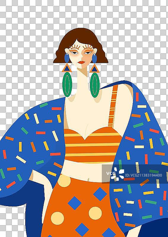 时尚人物插画图片素材