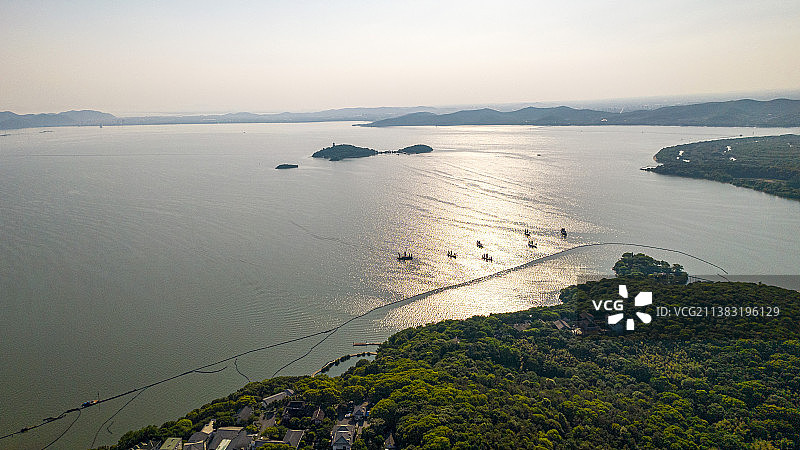 太湖夕照图片素材