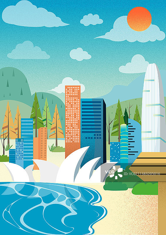 建筑类插画图片素材