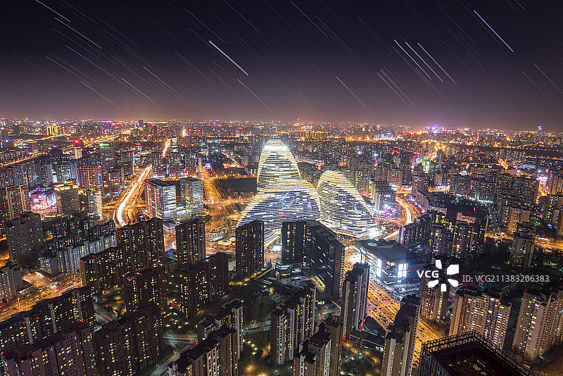 北京望京天际线图片素材