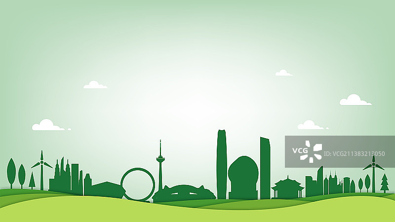 沈阳剪纸环保插画图片素材