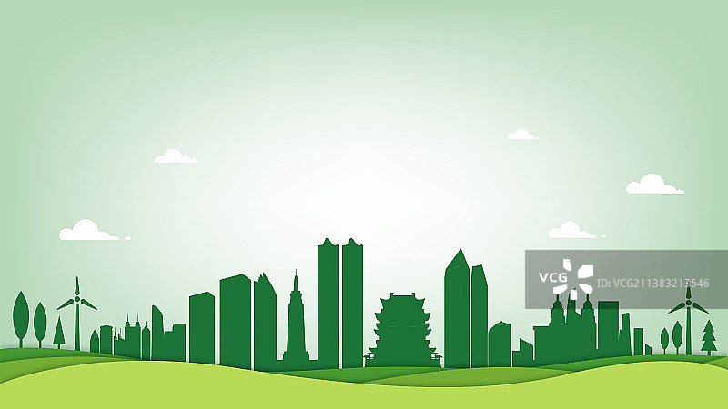 南昌剪纸环保插画图片素材