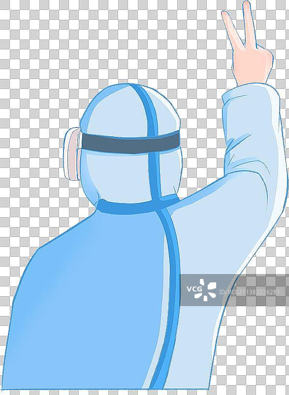 胜利的防疫人员背影图片素材