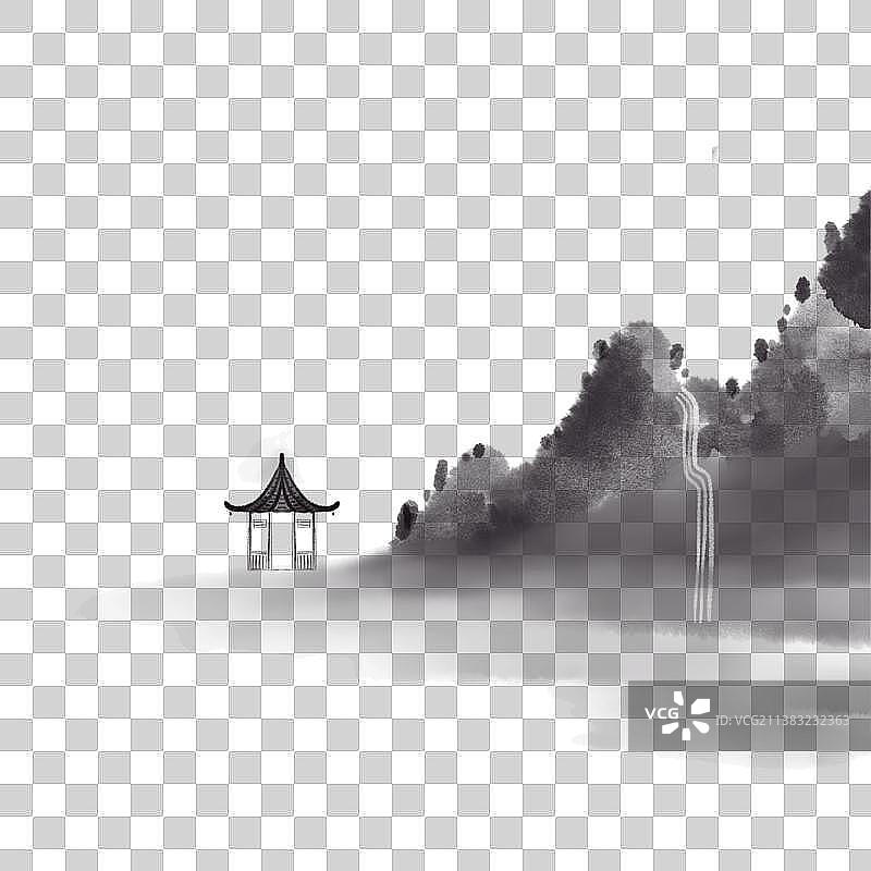 国风水墨唯美山水图片素材