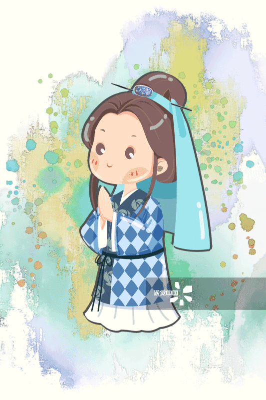 红楼梦金陵十二钗正册妙玉带发修行插画-GIF动图图片素材