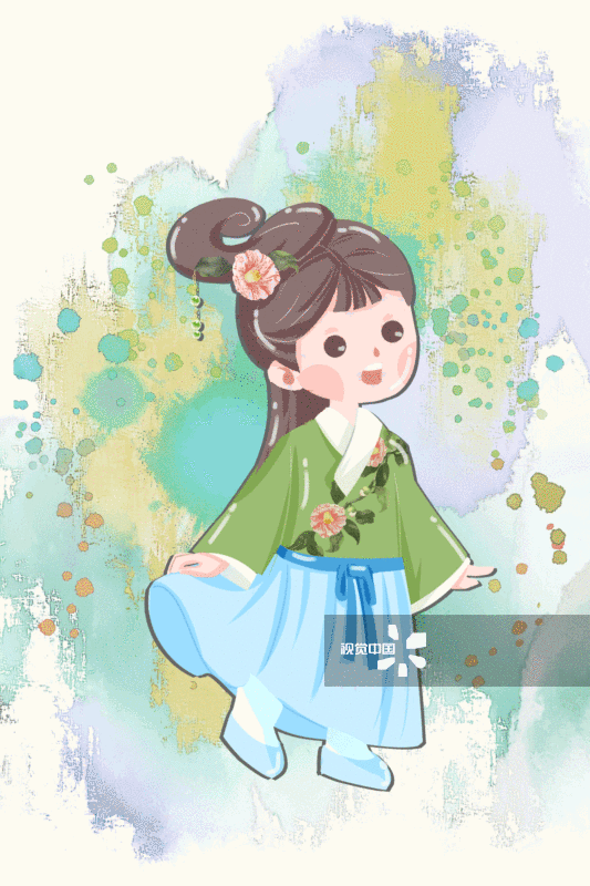 红楼梦金陵十二钗又副册麝月插画-GIF动图图片素材