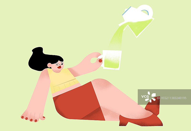 喝东西的女生图片素材