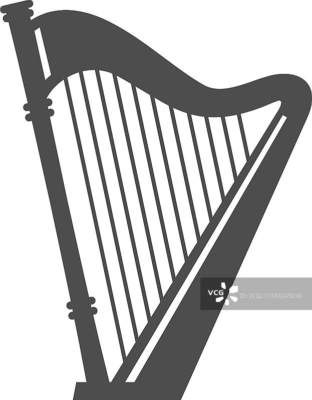 古代竖琴单色简约图标图片素材