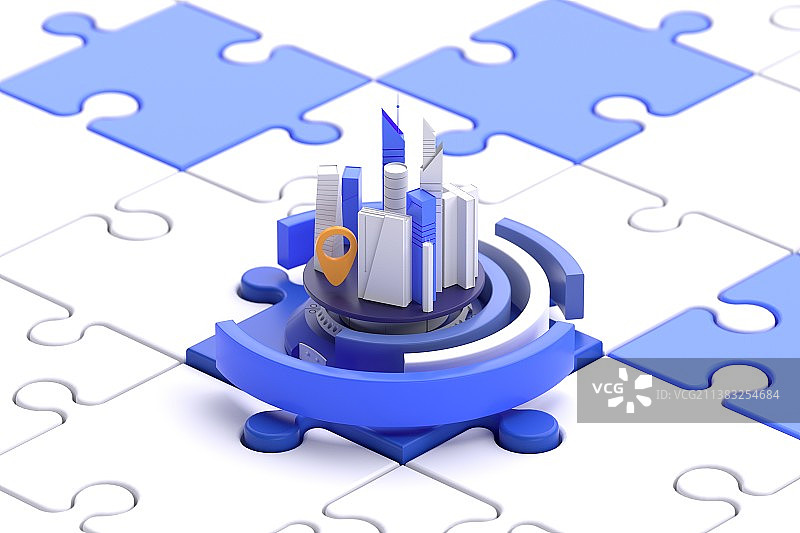 3D渲染城市产业集群插图图片素材