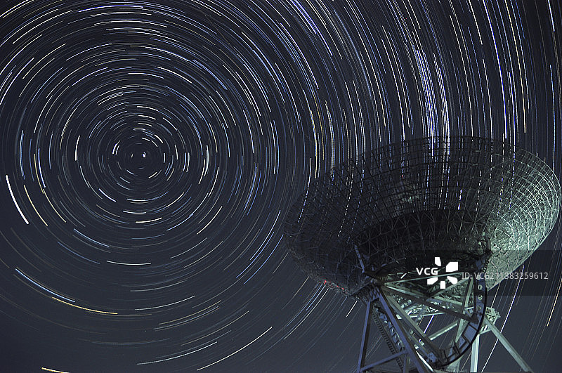 北京密云天文台星轨图片素材