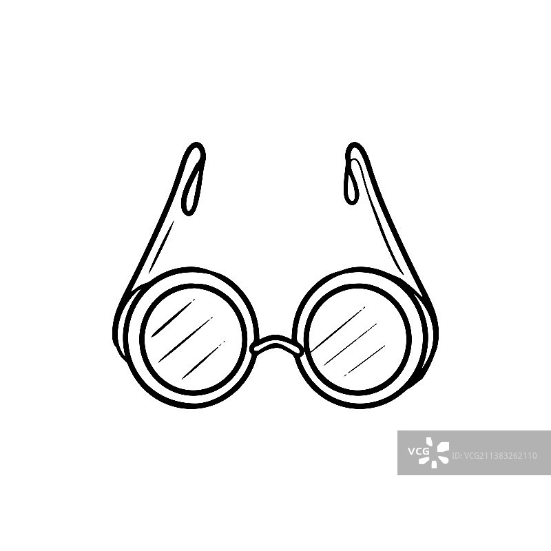复古风格圆形眼镜素描图片素材