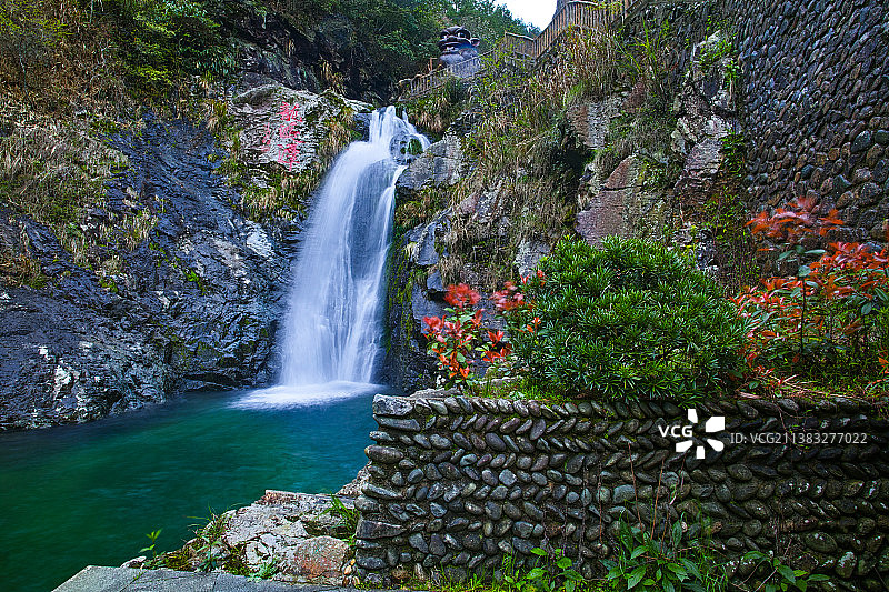 开化九溪龙门景区瀑布风光图片素材