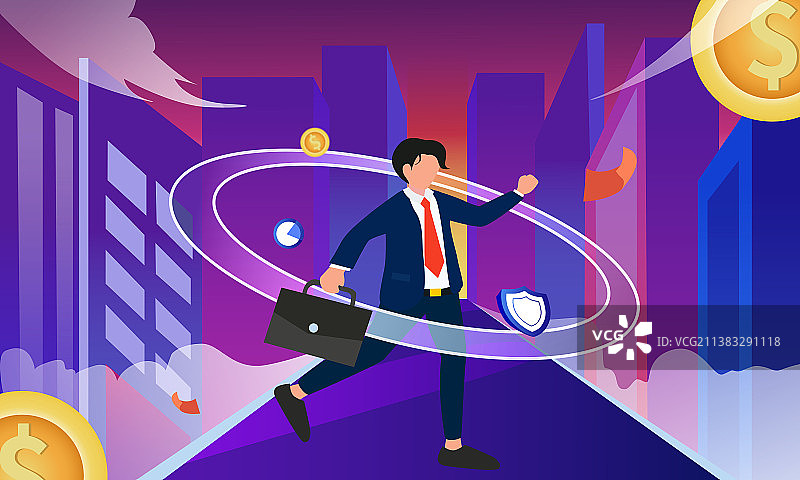 金融场景插画图片素材