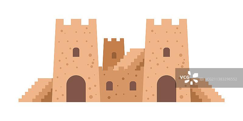 卡通沙滩沙堡娱乐场景图片素材