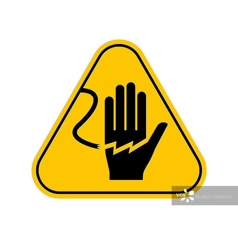 危险用电警告标志请勿触摸图片素材