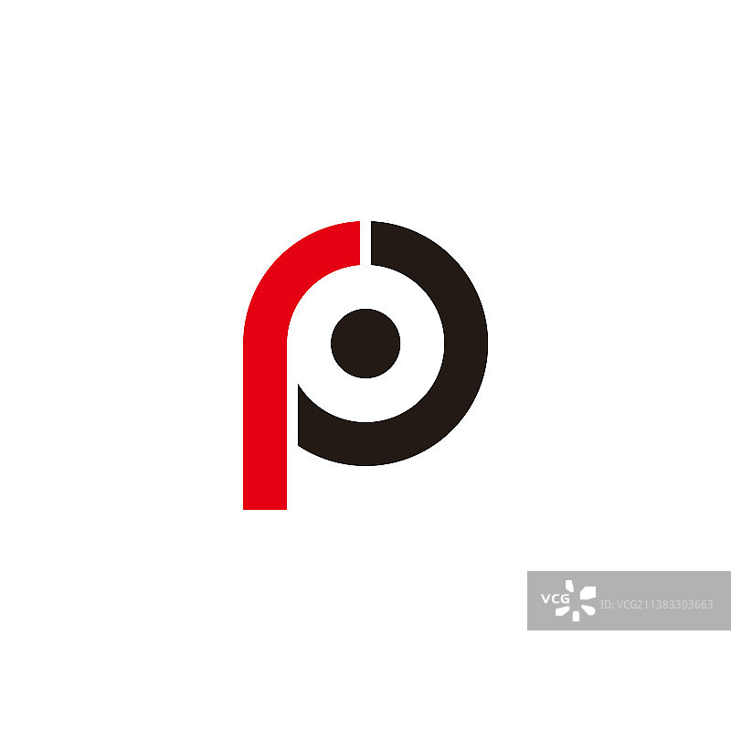 字母RP简约圆形动感彩色设计标志图片素材