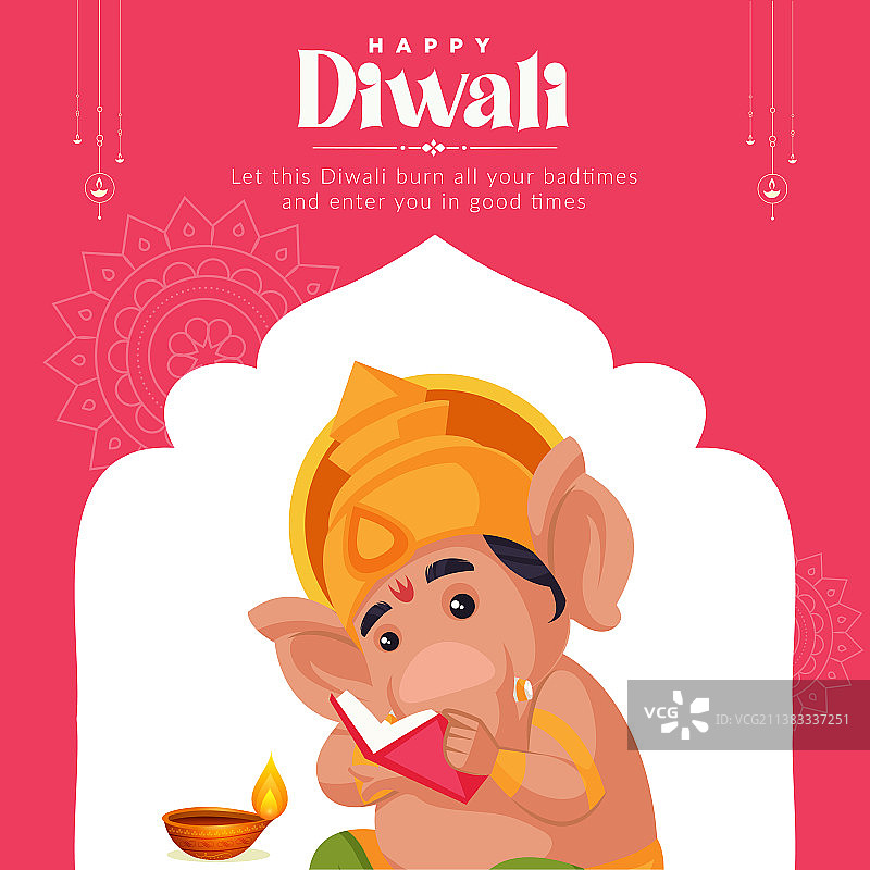 印度排灯节快乐banner设计图片素材