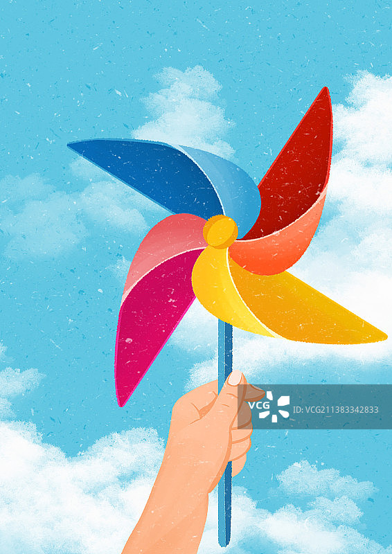 手拿风车童年玩具图片素材