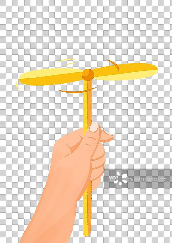 手拿着竹蜻蜓图片素材