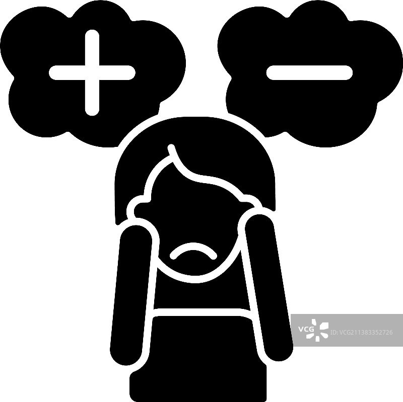 惊愕与困惑黑色字形图标图片素材