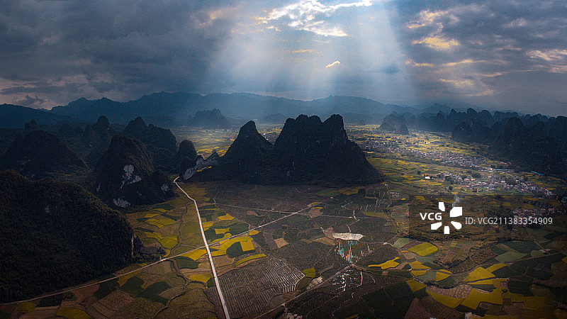 田野光影喀斯特风光桂林风光图片素材