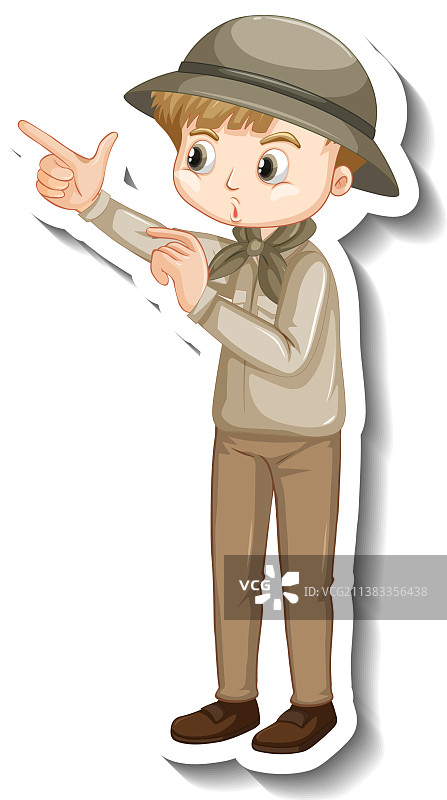 男孩卡通人物贴纸模板图片素材