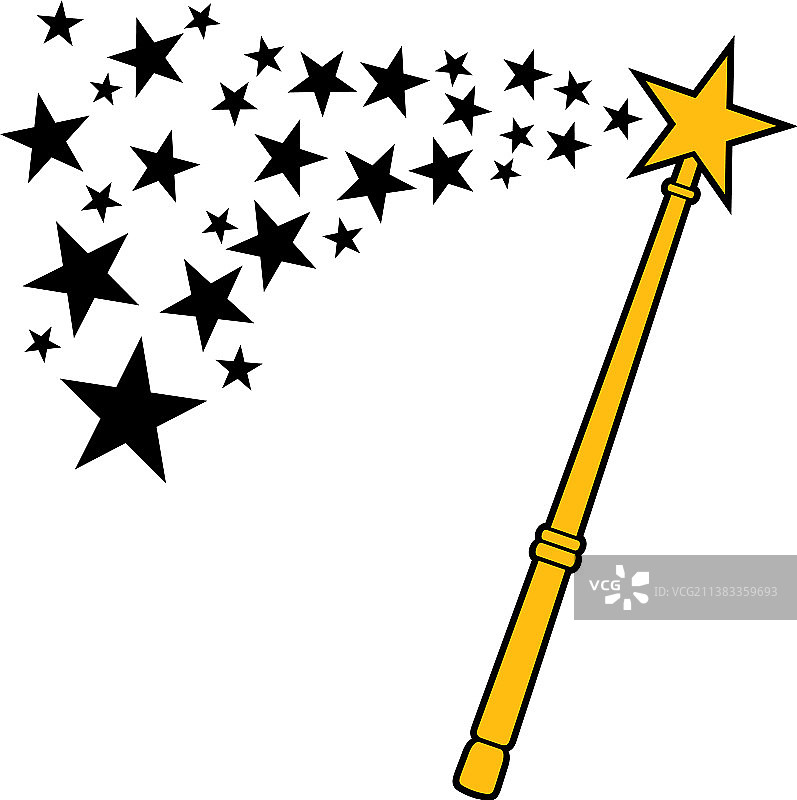 彩色魔法棒图片素材