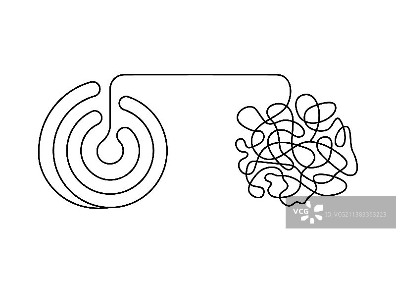 缠绕与解开：逻辑思维的变化示意图图片素材