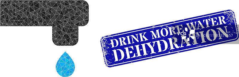 橡胶多喝水补水印章图片素材