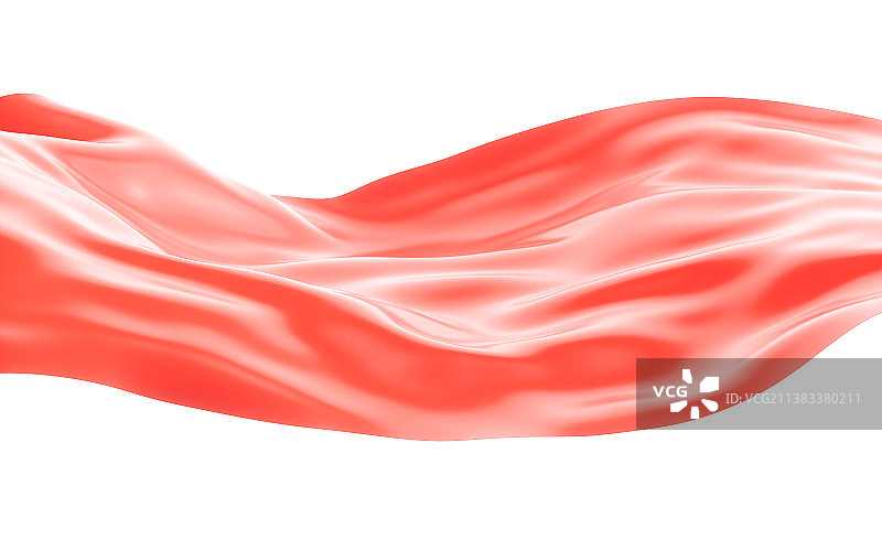 红色丝绸背景3D渲染图片素材