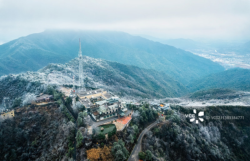 广西桂林尧山冬雪图片素材