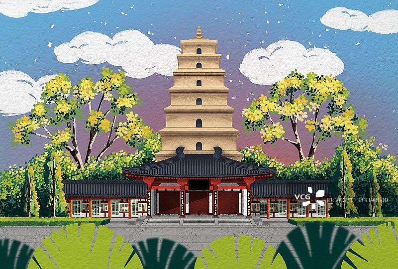 西安大雁塔图片素材