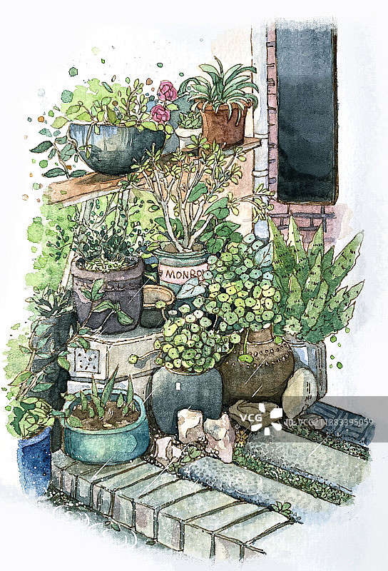 二十四节气雨水插画图片素材