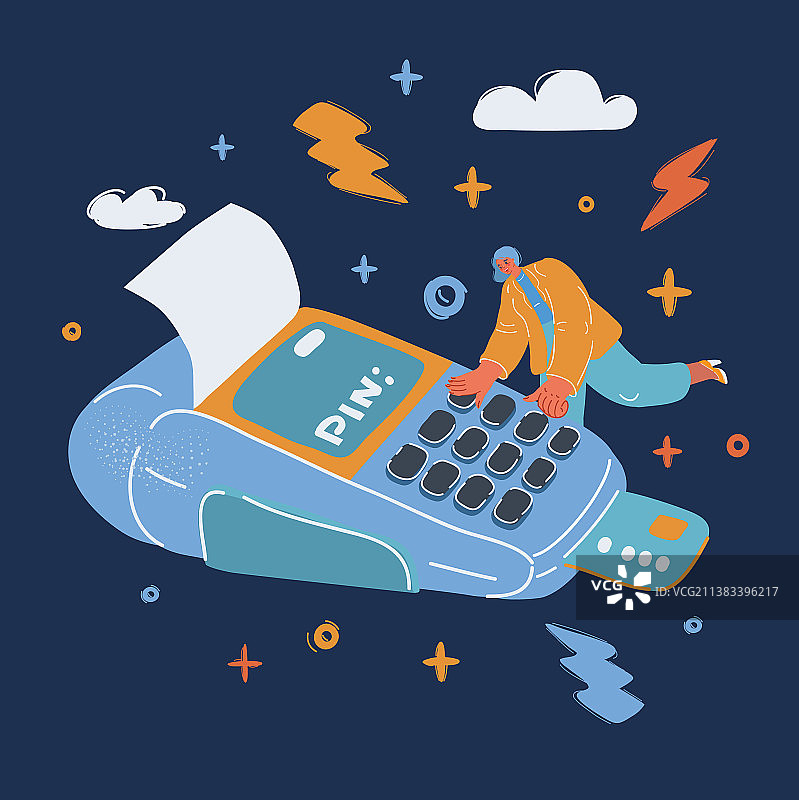 使用POS机的年轻女人图片素材