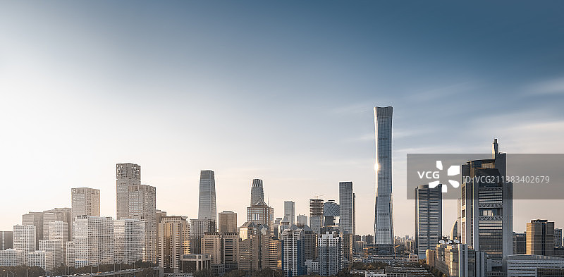 北京国贸CBD落日图片素材