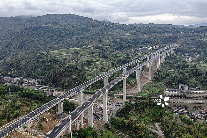 温州市泰顺县航拍风景各种桥图片素材