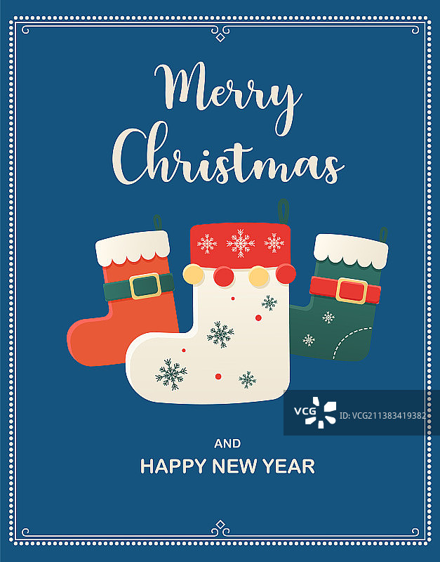 圣诞袜贺卡图片素材