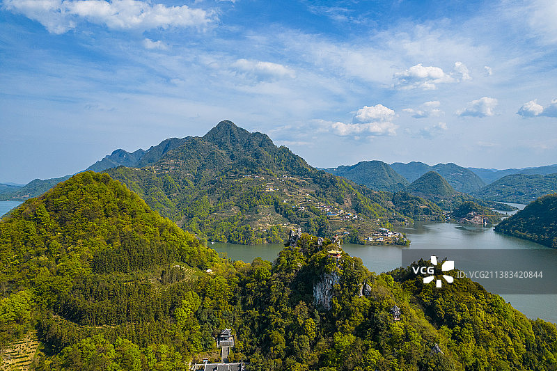 航拍宜昌清江画廊武落钟离山摄影配图图片素材