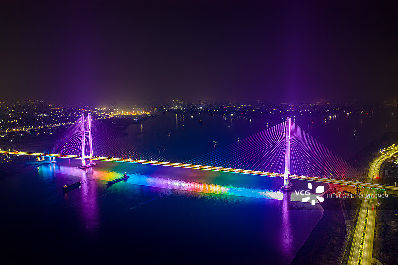 中国广东省江顺大桥夜景图片素材