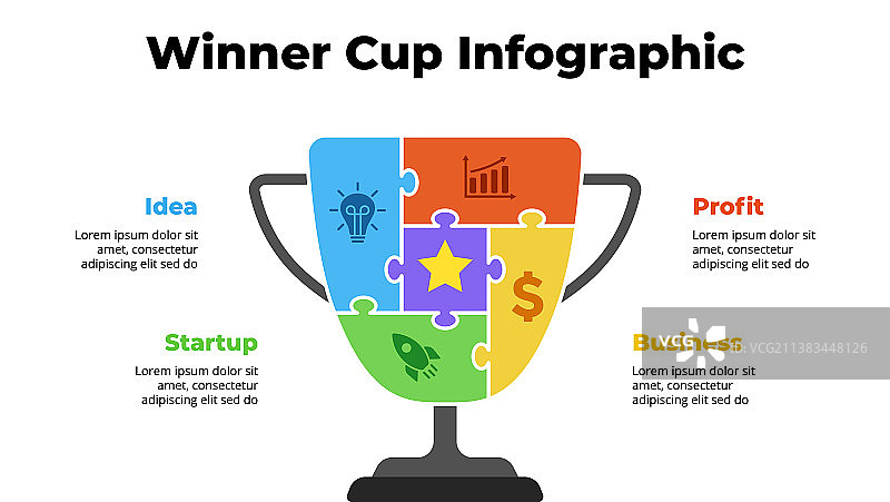拼图优胜杯成功信息图图片素材