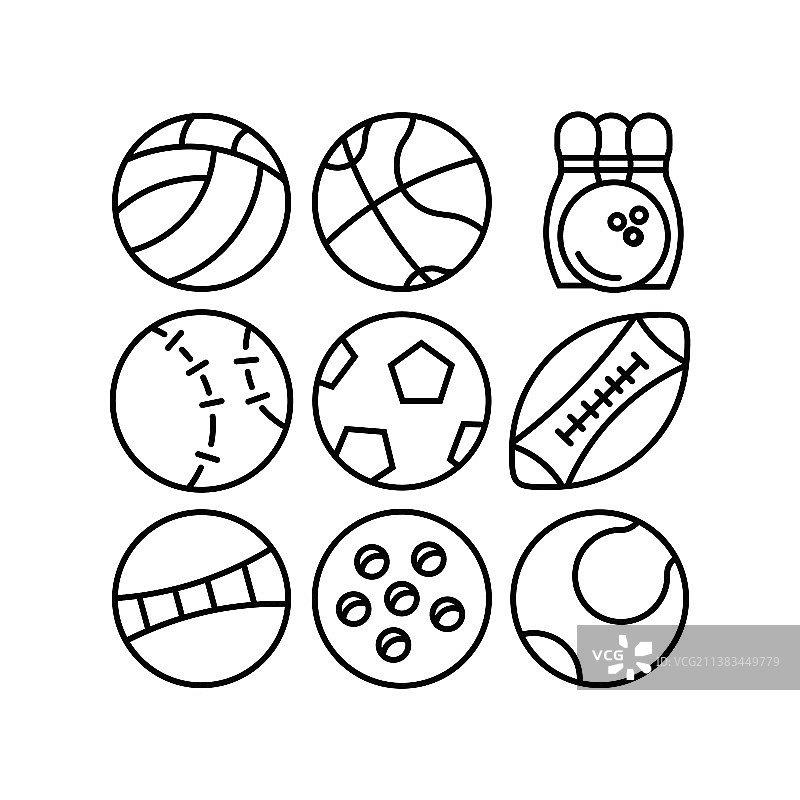 球类运动图标集图片素材
