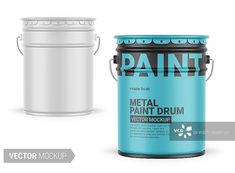 白色哑光金属油漆桶模型图片素材