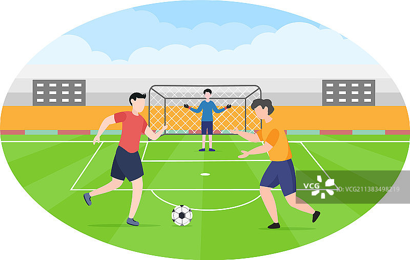 男孩们一起踢足球图片素材