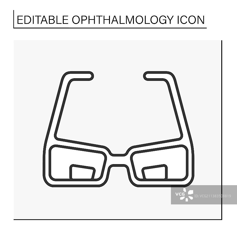 双焦眼镜线性图标图片素材