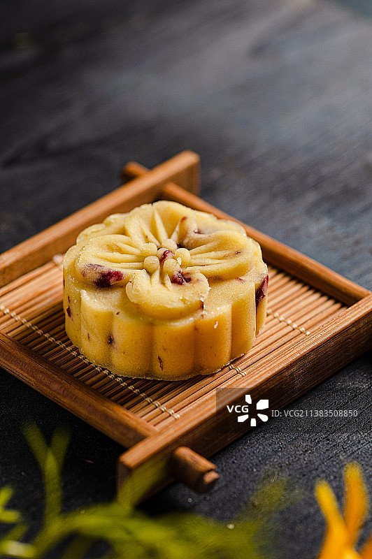 绿豆糕 中式点心 蔓越莓甜点的高角度视图图片素材