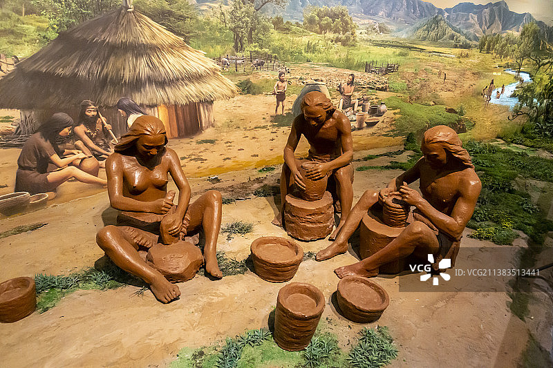 北京平谷博物馆：平谷先民（上宅文化人）生活场景图片素材